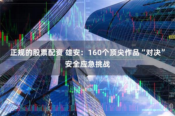 正规的股票配资 雄安：160个顶尖作品“对决”安全应急挑战